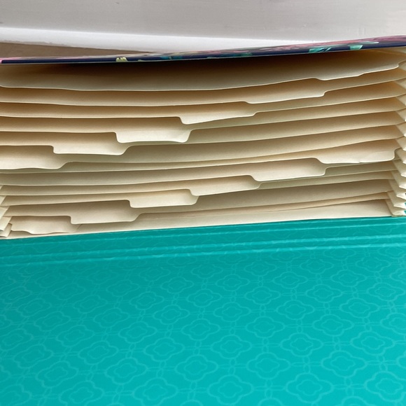 12 pocket accordion folder and 5 2 pocket poly plastic 3 ring  binder folders. - Picture 3 of 7